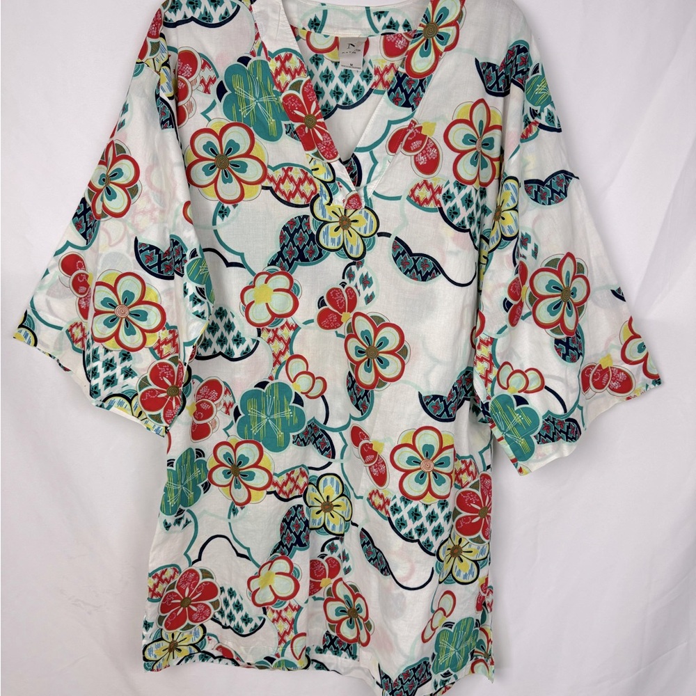 Natori Cover Up White with Floral design Size M